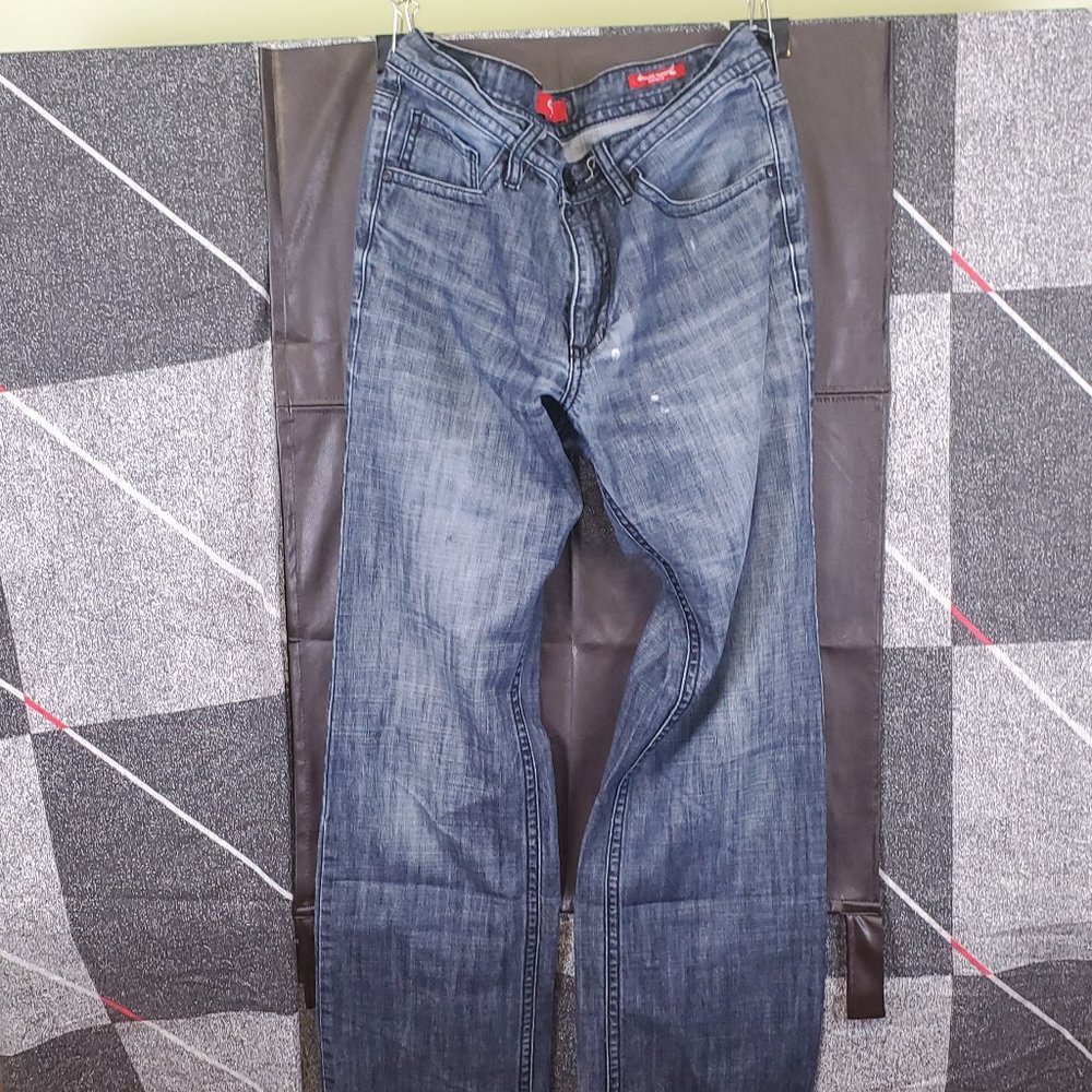 Guess Men’s Roland Fit Relaxed Straight Leg Faded Denim Jeans Size 33x33